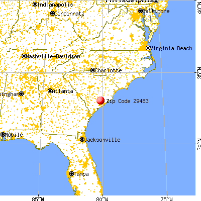 Summerville, SC (29483) map from a distance