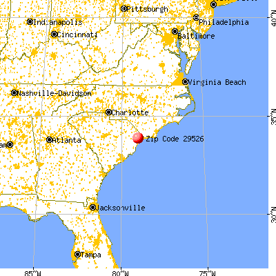 Conway, SC (29526) map from a distance