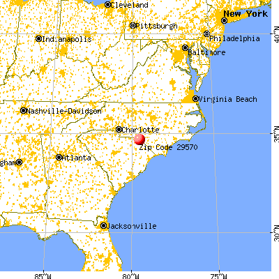 McColl, SC (29570) map from a distance