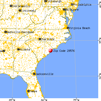 Murrells Inlet, SC (29576) map from a distance