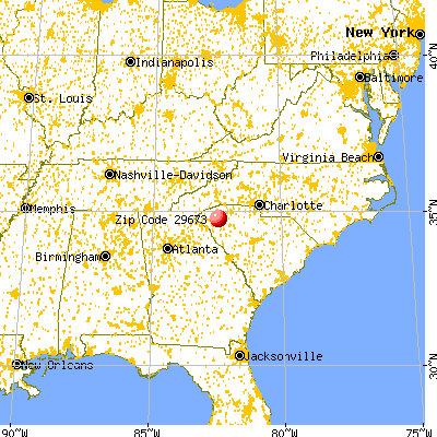 Piedmont, SC (29673) map from a distance
