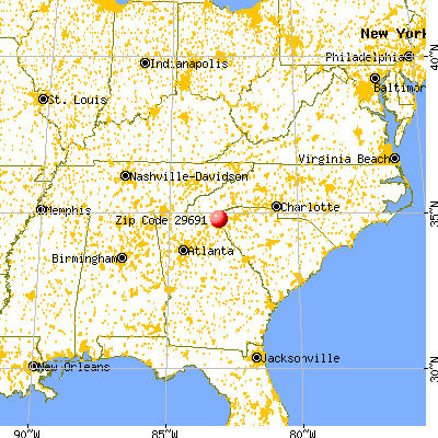 Walhalla, SC (29691) map from a distance