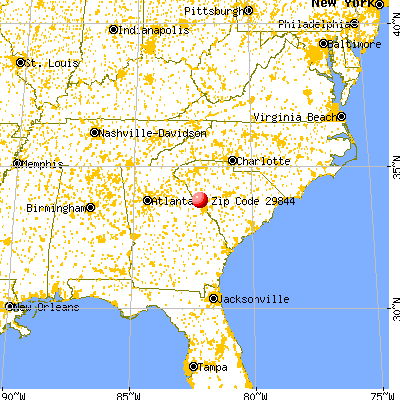 Parksville, SC (29844) map from a distance