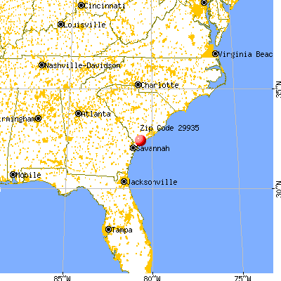 Port Royal, SC (29935) map from a distance