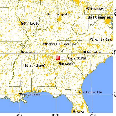 Fairmount, GA (30139) map from a distance