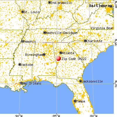 Greenville, GA (30222) map from a distance