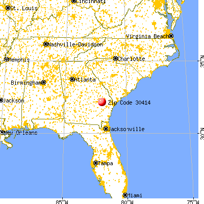 Bellville, GA (30414) map from a distance
