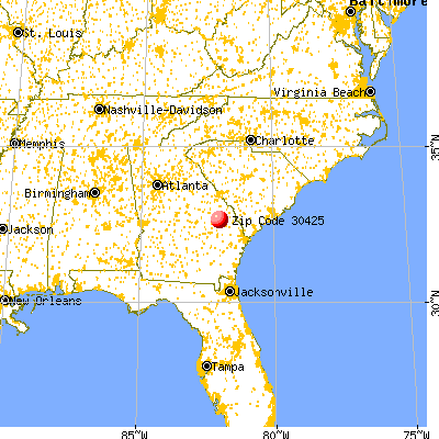 Garfield, GA (30425) map from a distance
