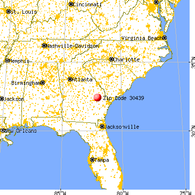 Metter, GA (30439) map from a distance