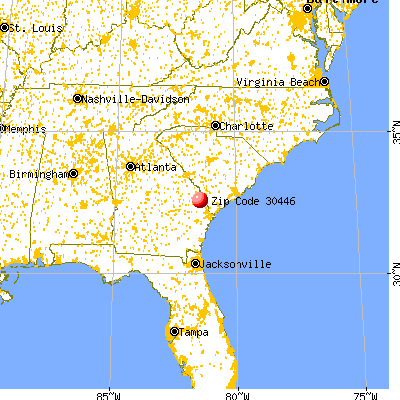 Newington, GA (30446) map from a distance