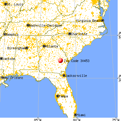 Reidsville, GA (30453) map from a distance