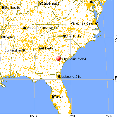 Statesboro, GA (30461) map from a distance