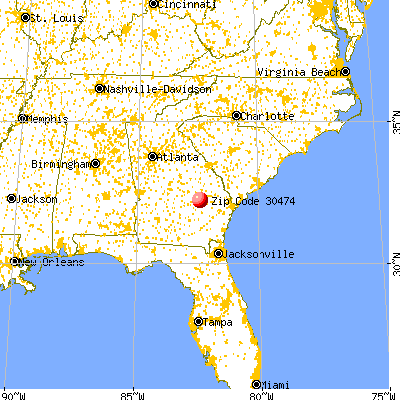 Vidalia, GA (30474) map from a distance