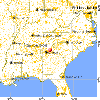 Hoschton, GA (30548) map from a distance