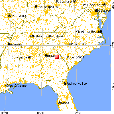 Sharon, GA (30664) map from a distance