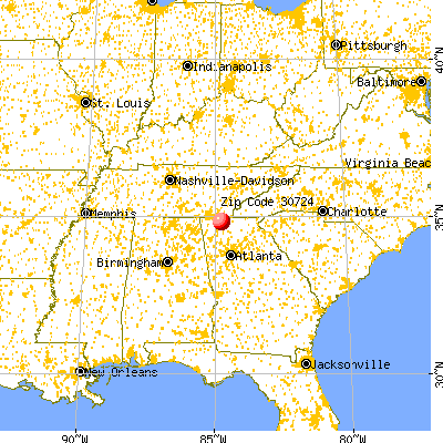 Eton, GA (30724) map from a distance