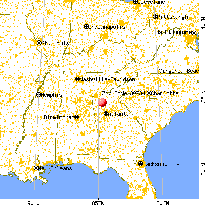 Ranger, GA (30734) map from a distance
