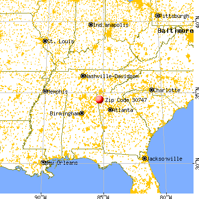 Summerville, GA (30747) map from a distance
