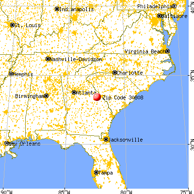 Dearing, GA (30808) map from a distance