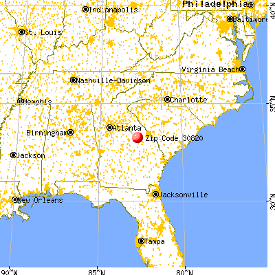 Mitchell, GA (30820) map from a distance