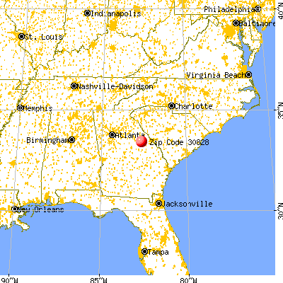 Warrenton, GA (30828) map from a distance