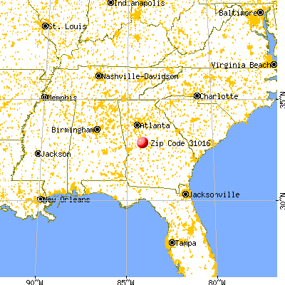 Salem, GA (31016) map from a distance