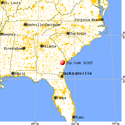 Fort Stewart, GA (31315) map from a distance