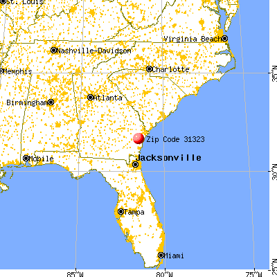Riceboro, GA (31323) map from a distance