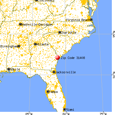 Garden City, GA (31408) map from a distance