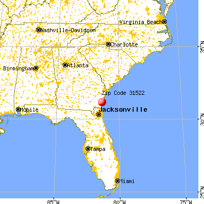St. Simons, GA (31522) map from a distance