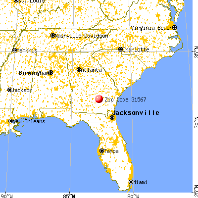 West Green, GA (31567) map from a distance