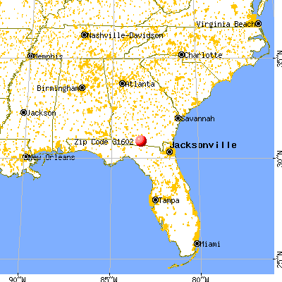 Valdosta, GA (31602) map from a distance