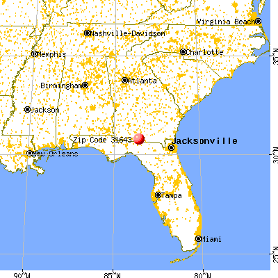 Quitman, GA (31643) map from a distance