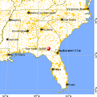 Valdosta, GA (31699) map from a distance