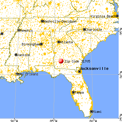 Putney, GA (31705) map from a distance