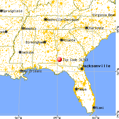Arlington, GA (31713) map from a distance
