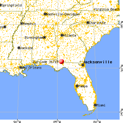Attapulgus, GA (31715) map from a distance