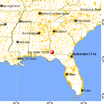 Brinson, GA (31725) map from a distance