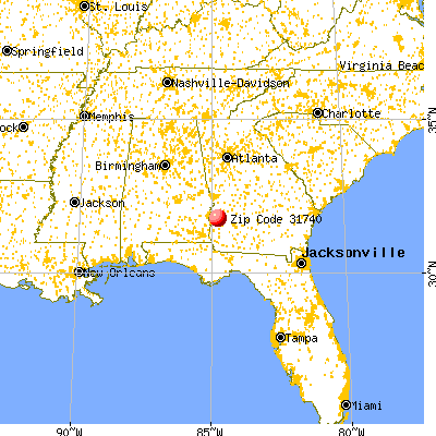 Cuthbert, GA (31740) map from a distance