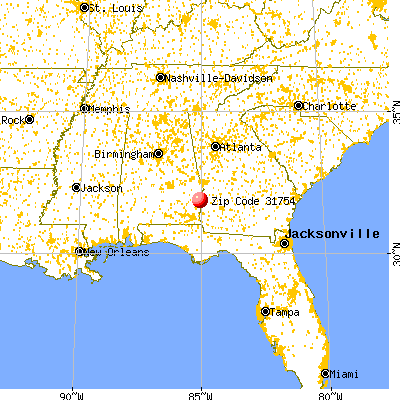 Georgetown, GA (31754) map from a distance