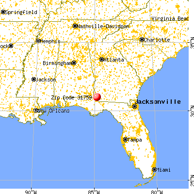 Iron City, GA (31759) map from a distance