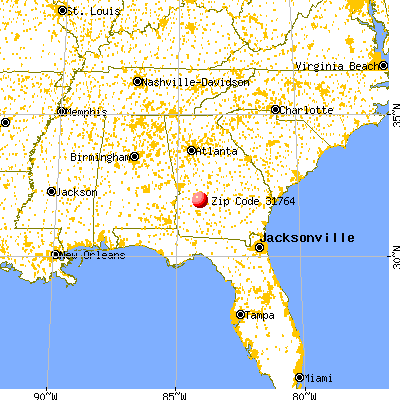 Leslie, GA (31764) map from a distance