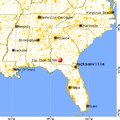 Moultrie, GA (31768) map from a distance