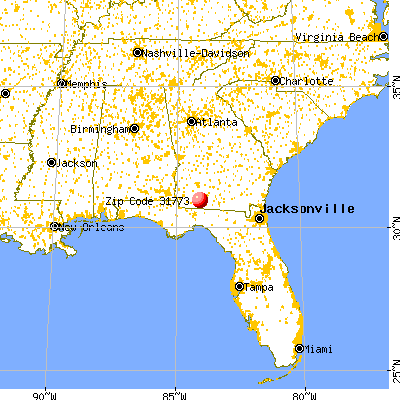Ochlocknee, GA (31773) map from a distance