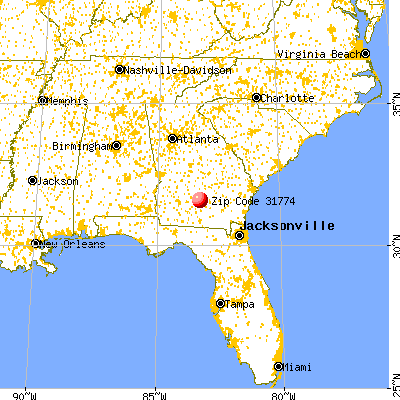 Ocilla, GA (31774) map from a distance