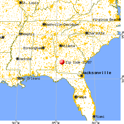 Smithville, GA (31787) map from a distance