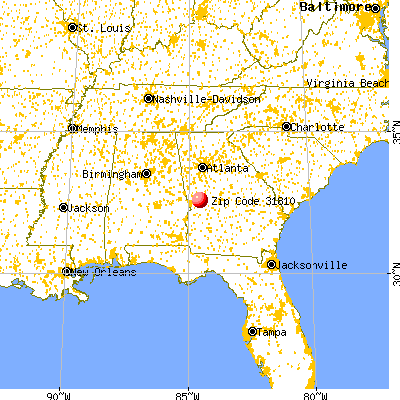Geneva, GA (31810) map from a distance