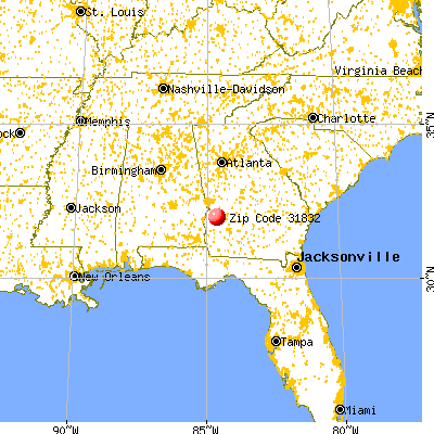 Weston, GA (31832) map from a distance