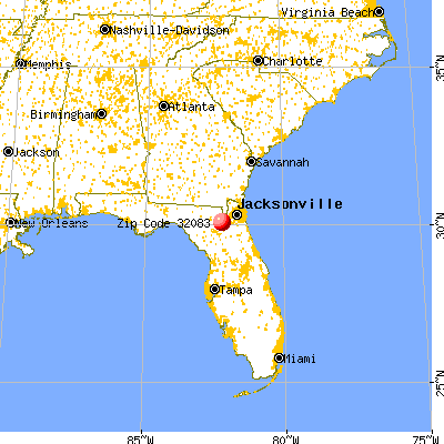 Raiford, FL (32083) map from a distance
