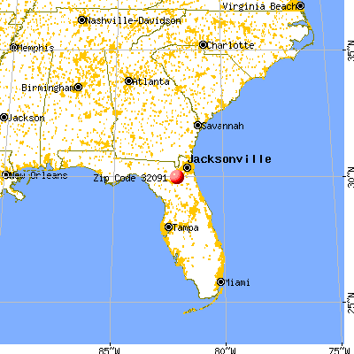 Starke, FL (32091) map from a distance